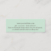  Floral Blauwgroen Hangtag Mini Visitekaartje (Achterkant)