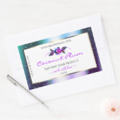 Floral Blauwgroen Paarse Glitter White Product Lab Rechthoekige Sticker (Envelop)
