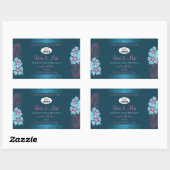 Floral Blauwgroen Product Labels roze Palmbladeren (Vel)