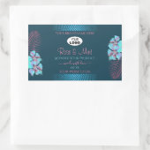 Floral Blauwgroen Product Labels roze Palmbladeren (Tas)