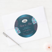 Floral Blauwgroen Product Labels roze Palmbladeren (Envelop)