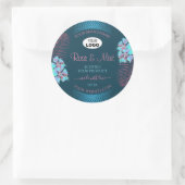 Floral Blauwgroen Product Labels roze Palmbladeren (Tas)