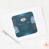 Floral Blauwgroen Product Labels roze Palmbladeren (Envelop)