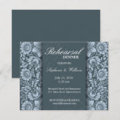 Floral Blauwgroen repetitie binnenste Kaart (Voorkant / Achterkant)