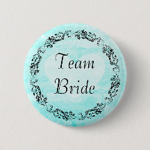  Floral Blauwgroen Team Bride Button