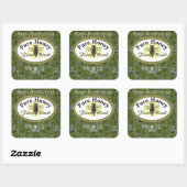 Floral Blend Pinstripes en Flowers Custom Vierkante Sticker (Vel)