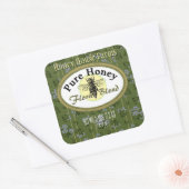 Floral Blend Pinstripes en Flowers Custom Vierkante Sticker (Envelop)