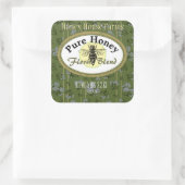 Floral Blend Pinstripes en Flowers Custom Vierkante Sticker (Tas)