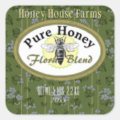 Floral Blend Pinstripes en Flowers Vierkante Sticker (Voorkant)