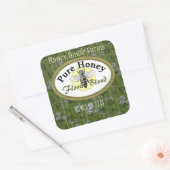 Floral Blend Pinstripes en Flowers Vierkante Sticker (Envelop)
