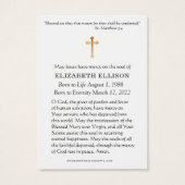 Floral Blessed Mary Floral Funeral Prayer Kaart (Achterkant)