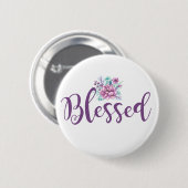 Floral Blessed Ronde Button 5,7 Cm (Voorkant /achterkant)