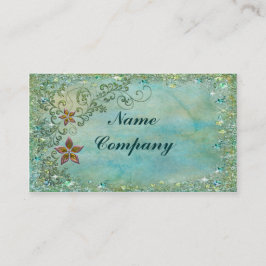Floral Bling in Turquise Blue Visitekaartje