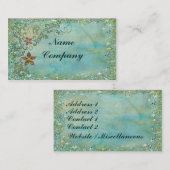 Floral Bling in Turquise Blue Visitekaartje (Voorkant / Achterkant)