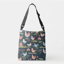 Floral Bliss Chickens Canvas tas