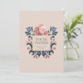 Floral Bliss Invitation Kaart (Staand voorkant)