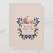 Floral Bliss Invitation Kaart (Voorkant / Achterkant)