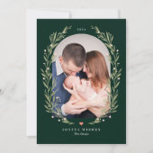 Floral Bliss Kerstvakantie fotokaart Feestdagenkaart (Voorkant)