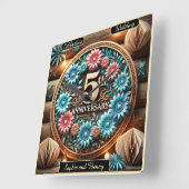 Floral Bliss: Vijfde Jubileum Vierkante Klok (Hoek)