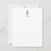 Floral Block Print Monogram Notecard Bedankkaart (Voorkant)