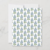 Floral Block Print Monogram Notecard Bedankkaart (Achterkant)