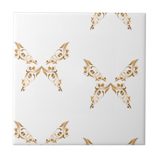 Floral bloeit vlindervlies tegeltje (Voorkant)