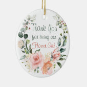 Floral Bloemenmeisje Bedankt Keramisch Ornament (Rechts)