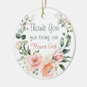 Floral Bloemenmeisje Bedankt Keramisch Ornament (Links)