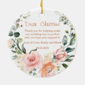 Floral Bloemenmeisje Bedankt Keramisch Ornament (Achterkant)