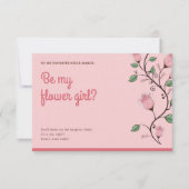 Floral Bloemenmeisje Bruiloft Kaart (Voorkant)
