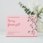 Floral Bloemenmeisje Bruiloft Kaart (Staand voorkant)