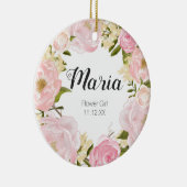 Floral Bloemenmeisje kerstversiering Keramisch Ornament (Rechts)