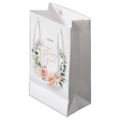 Floral Bloemenmeisje Roze Waterverf krans bruiloft Klein Cadeauzakje (Voorkant Gekanteld)