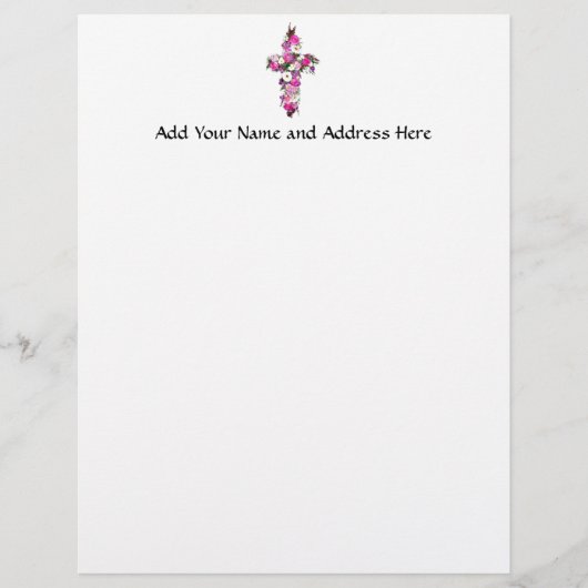 Floral/Bloemkruis Briefhoofd Ontwerp (Voorkant)