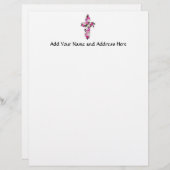 Floral/Bloemkruis Briefhoofd Ontwerp (Voorkant / Achterkant)