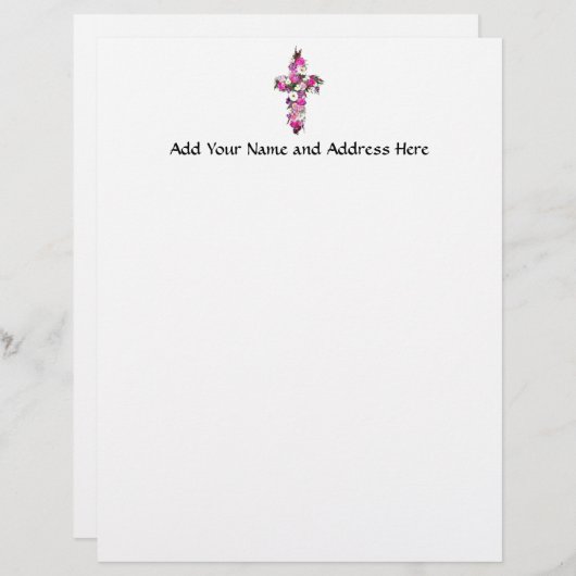 Floral/Bloemkruis Briefhoofd Ontwerp (Voorkant / Achterkant)