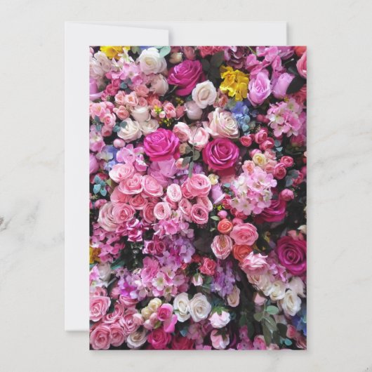 Floral bloesems kleurige rozen Weddenschap Kaart (Achterkant)