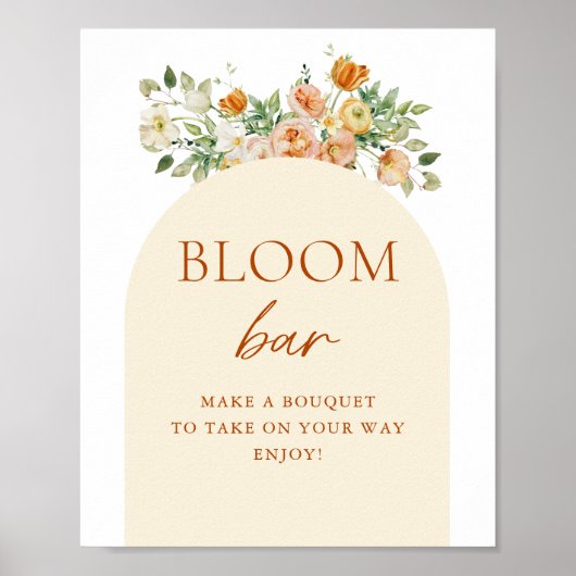 Floral Bloom Bar Digitaal bord Poster (Voorkant)