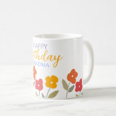 Floral Bloom Colorful Happy Birthday oma Koffiemok (Voorkant rechts)