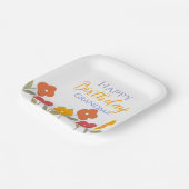 Floral Bloom Colorful Happy Birthday Papieren Bordje (Gebogen)