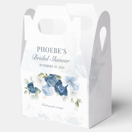 Floral Bloom Dusty Blue Eucalyptus Botanical Bedankdoosjes (Geopend)