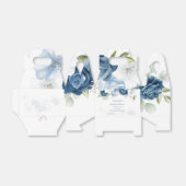 Floral Bloom Dusty Blue Eucalyptus Succulent Bedankdoosjes (Uitgevouwen)