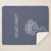 Floral Bloom Minimalist Lines Custom Background  Sherpa Deken (Voorkant (horizontaal))