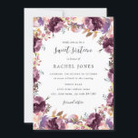 Floral Bloom Paars Sweet 16 Uitnodiging<br><div class="desc">florale Sweet 61-uitvindingen in de Little Bayleigh Store.</div>