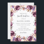Floral Bloom Paars Sweet 16 Uitnodiging<br><div class="desc">florale Sweet 61-uitvindingen in de Little Bayleigh Store.</div>