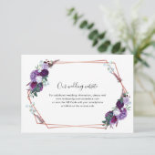 Floral Bloom QR Code Bruiloft Website Informatiekaartje (Staand voorkant)