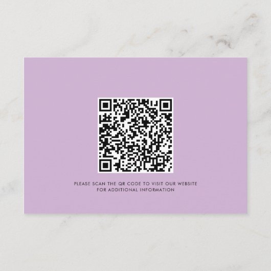 Floral Bloom QR Code Bruiloft Website Informatiekaartje (Achterkant)