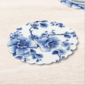 Floral Bloom servetten – Blue Blossom Edition Kartonnen Onderzetters (Gekanteld)