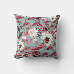 Floral bloom. Waterverf bloemen naadloos. Kussen