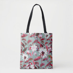 Floral bloom. Waterverf bloemen naadloos. Tote Bag
